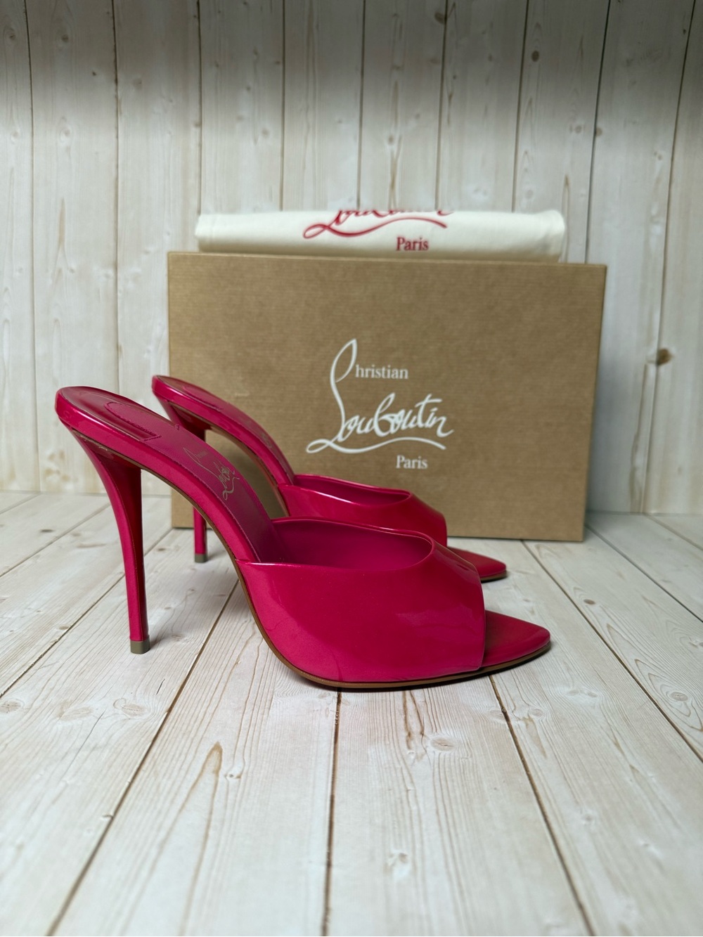 Christian Louboutin Miss Z Pointed Toe Mule Sandal Pinup Pink Sz 36 / 6 - Picture 3 of 13